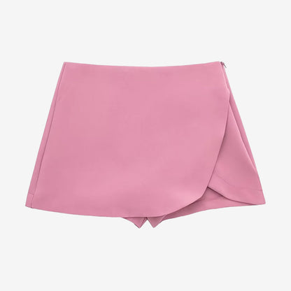 High Waist Skort with Side Zipper