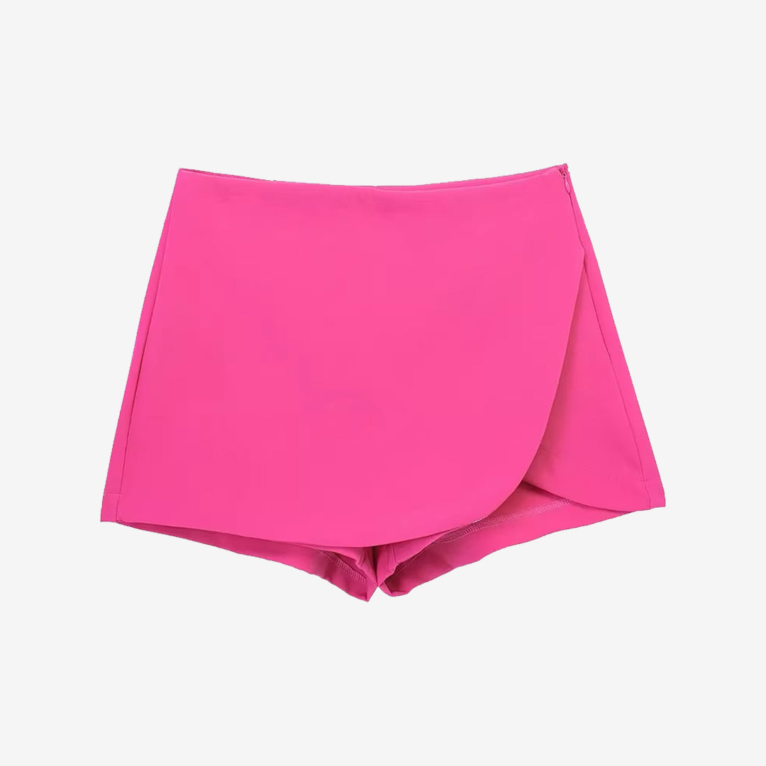 High Waist Skort with Side Zipper