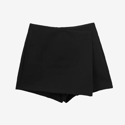 Asymmetric Skort High Waist Side Zipper