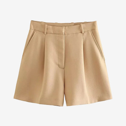 Women’s High Waist Bermuda Shorts with Side Pockets