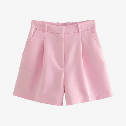 Women’s High Waist Bermuda Shorts with Side Pockets