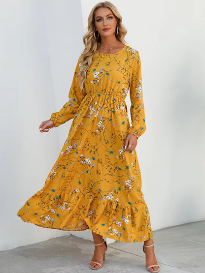 Olivia Dress Long Sleeve High Waist Chiffon Floral