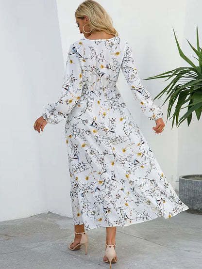 Olivia Dress Long Sleeve High Waist Chiffon Floral