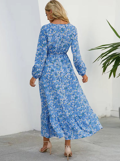 Olivia Dress Long Sleeve High Waist Chiffon Floral